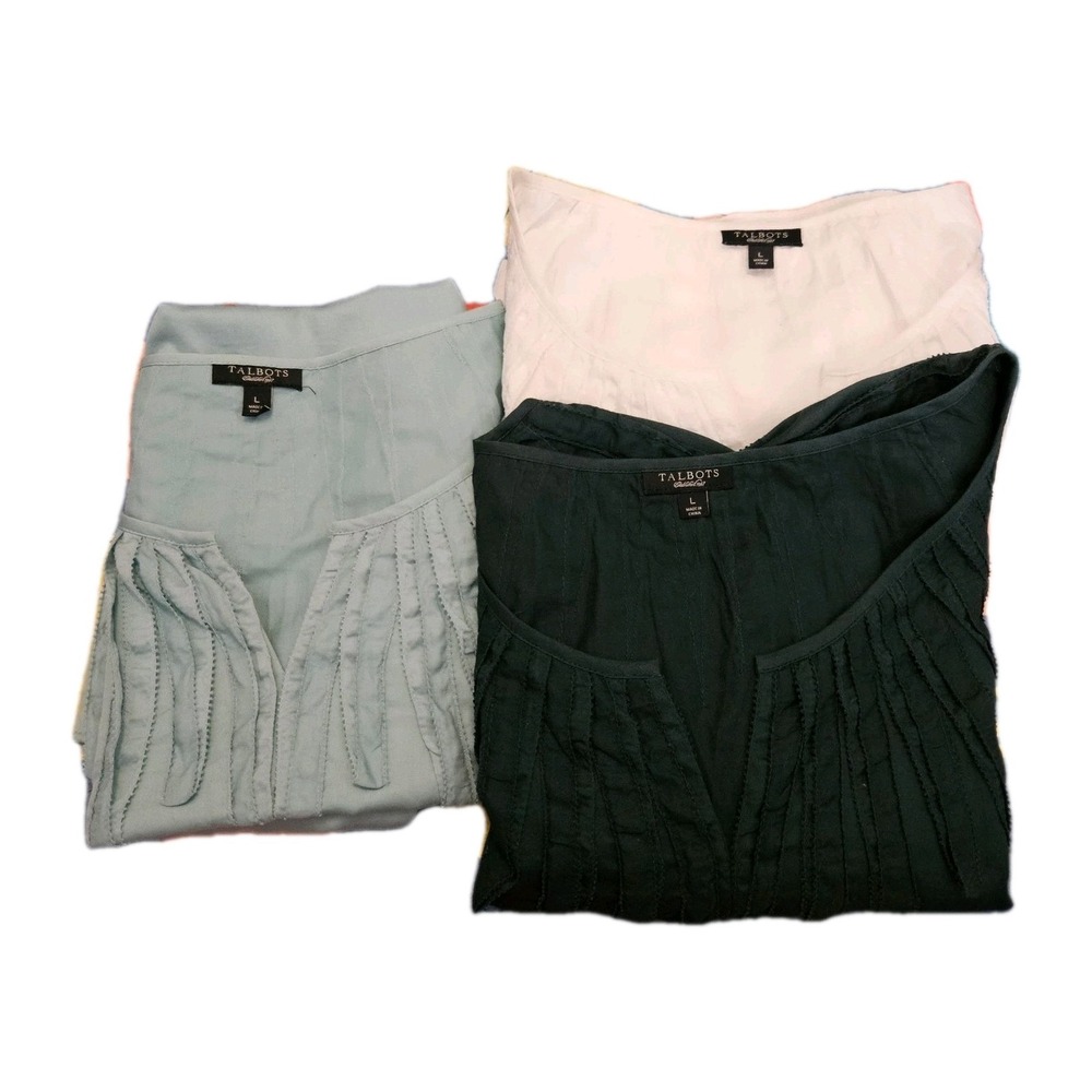 Talbots Women's Tunic Tops Size L Fringe Detail Lightweight Lot of‎ 3